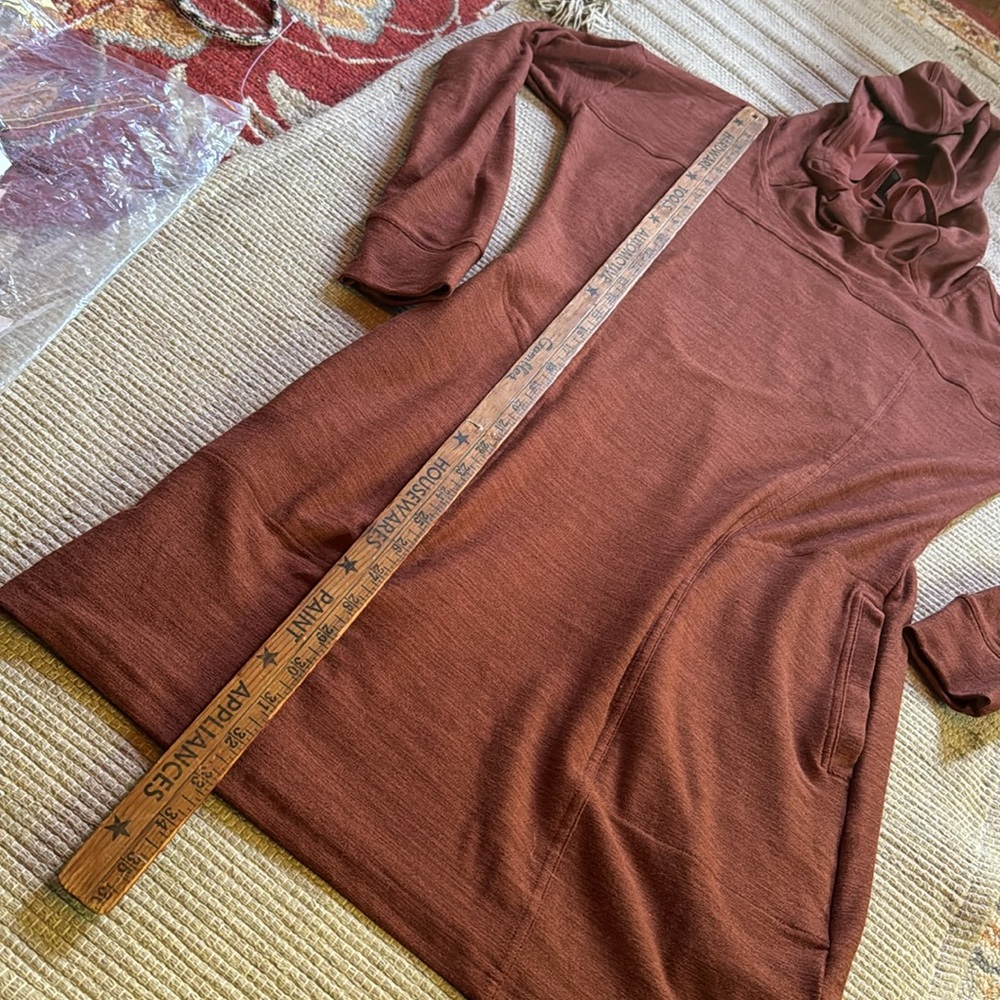 Toad&Co Intermosso Hooded dress with pockets NEW manzanita maroon Title Nine S - Picture 5 of 10